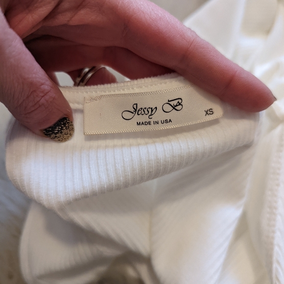 Modcloth Jessy B white ribbed button down dress size xs - Picture 6 of 7